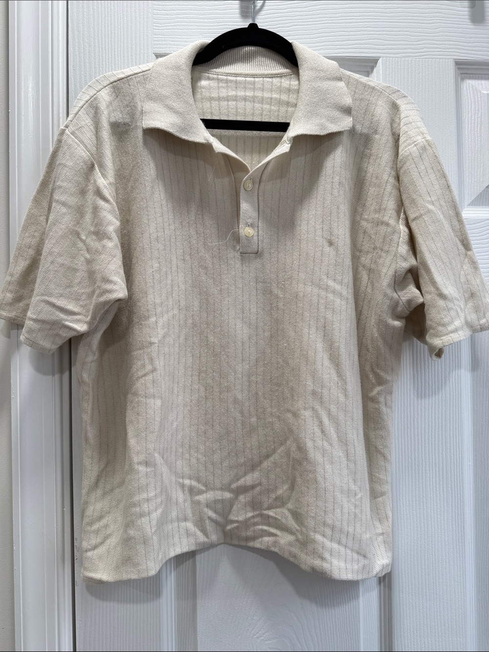Men's Cream Short-Sleeve Polo Shirt